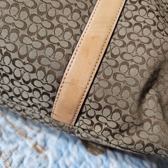 Vintage Coach Y2K Hamptons Large Travel Tote Bag Purse in Signature Jacquard - Picture 4 of 13